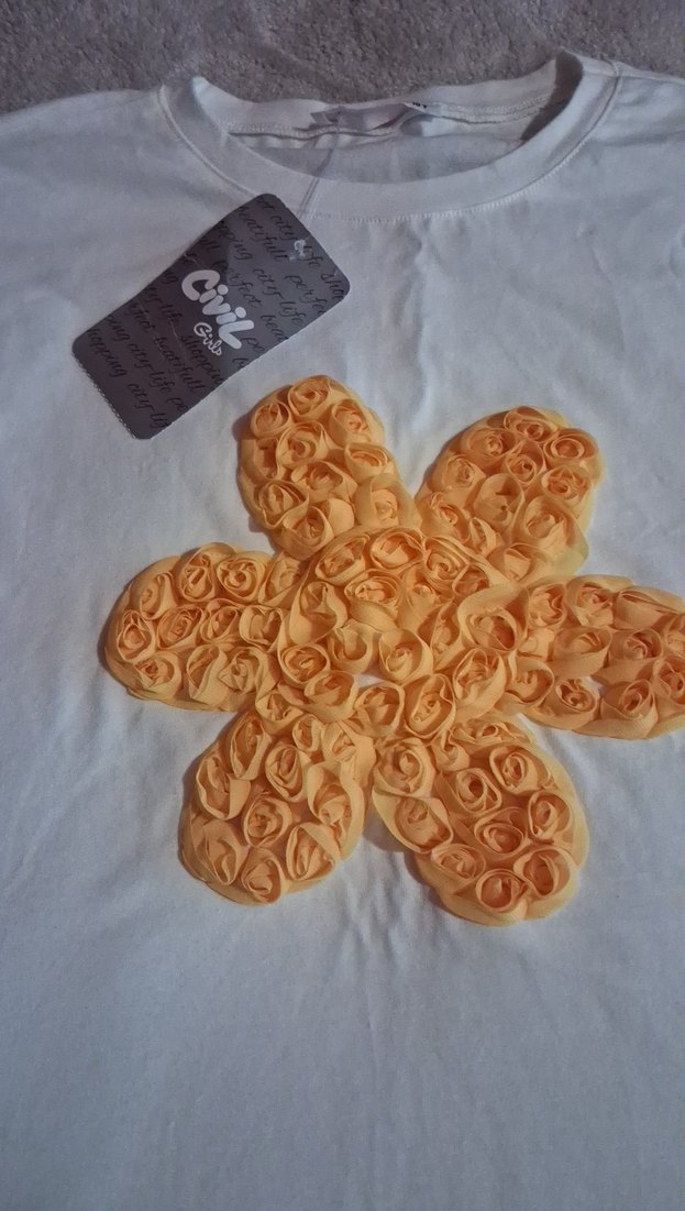 Kız Çocuk Beyaz Kısa Kollu Tişört - Görsel 5