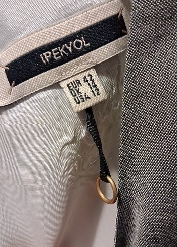 Kolsuz Gri Uzun Keten Kalem Elbise - Görsel 2