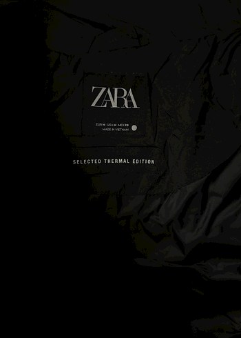 Zara Siyah Baskılı Kısa Kollu Kapüşonlu Mont