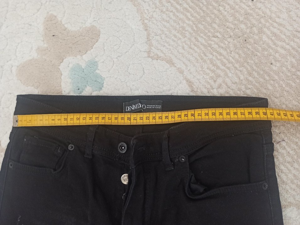 Siyah Midi Boy Regular Fit erkek Kot Pantolon - Görsel 5