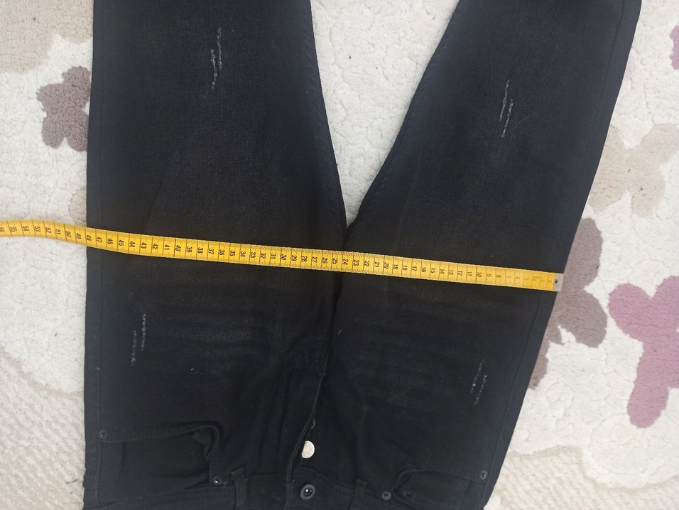 Siyah Midi Boy Regular Fit erkek Kot Pantolon - Görsel 4