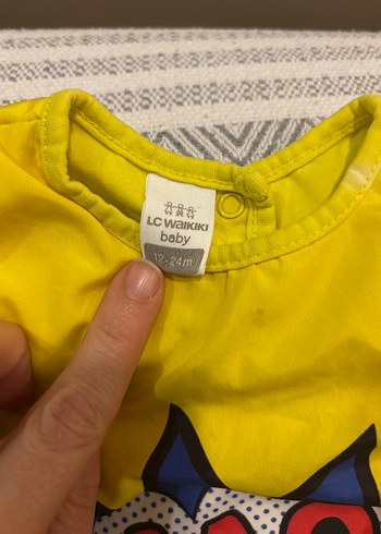 Sarı Baskılı Bebek Önlüğü WAOW 12-24 ay - Görsel 3