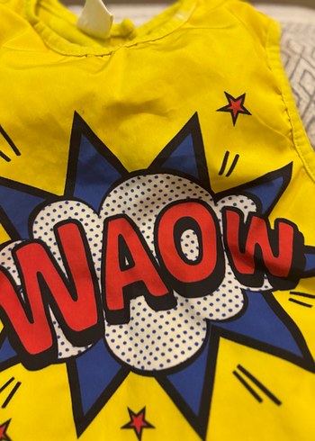 Sarı Baskılı Bebek Önlüğü WAOW 12-24 ay - Görsel 5