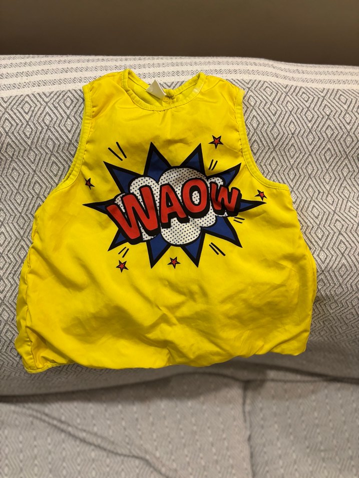 Sarı Baskılı Bebek Önlüğü WAOW 12-24 ay - Görsel 2