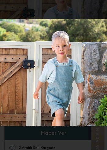 Gri Batik Desenli Erkek Çocuk Salopet - Görsel 6