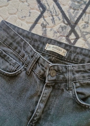 30 Beden Gri Loose Fit Midi Kadın Kot Pantolon