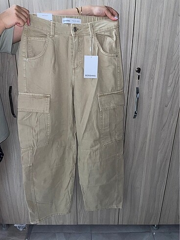 s Beden camel Renk bershka baggy jean