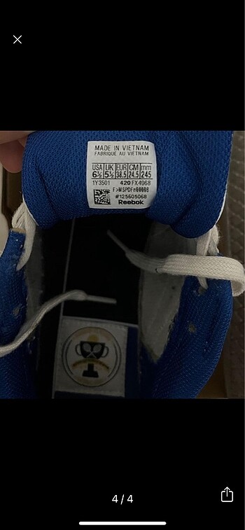 38,5 Beden beyaz Renk Reebok Spor Ayakkabı