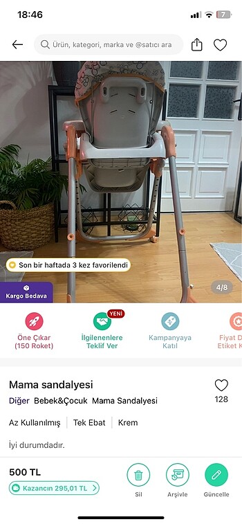 Beden Mama sandalyesi