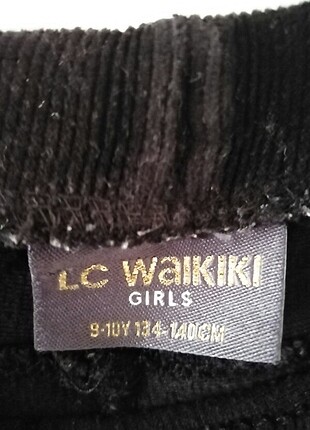 LC Waikiki Siyah kız çocuk kadife Tayt 9 10 yaş 134 140 cm
