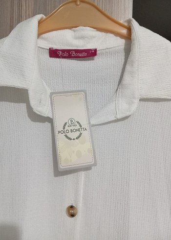 Polo Bonetta Beyaz l, XL Pamuklu Kollu elbise