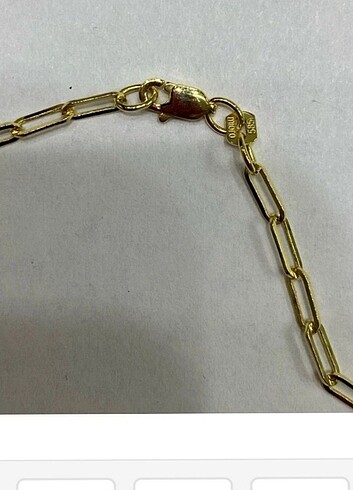 Miorre 14 ayar 585 damgalı 45 cm ataç zincir, uçu 316 çelik