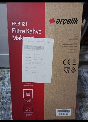 Beden Arcelik filtre kahve makinasi