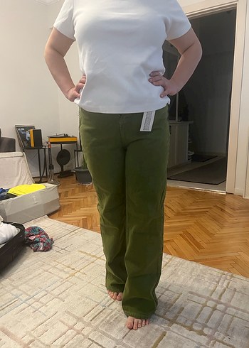 Kadın Haki Normal Boy  Pantolon - Görsel 7