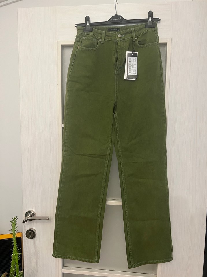 Kadın Haki Normal Boy  Pantolon - Görsel 3