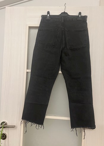 Siyah Kot Pantolon, Regular Fit, Midi Boy - Görsel 3