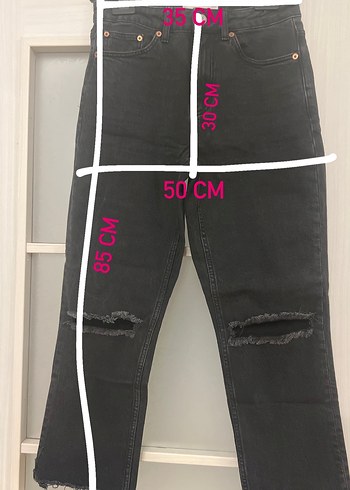 Siyah Kot Pantolon, Regular Fit, Midi Boy - Görsel 2