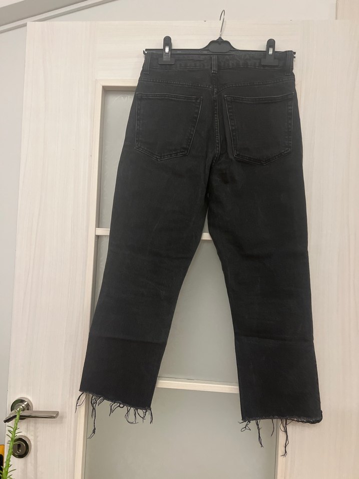 Siyah Kot Pantolon, Regular Fit, Midi Boy - Görsel 3