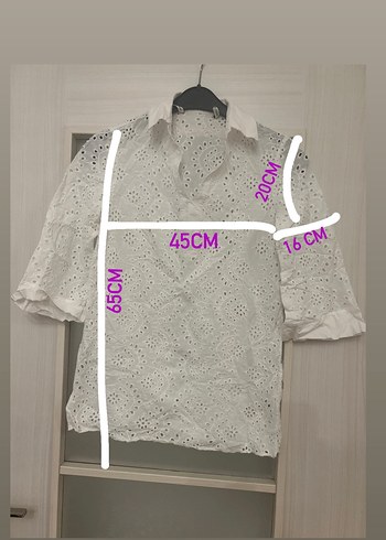 Nakışlı V Yaka Düğmeli Beyaz Kadın Gömlek - Görsel 4