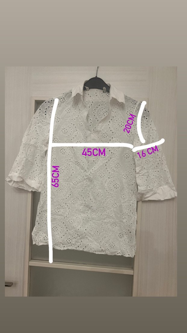 Nakışlı V Yaka Düğmeli Beyaz Kadın Gömlek - Görsel 4