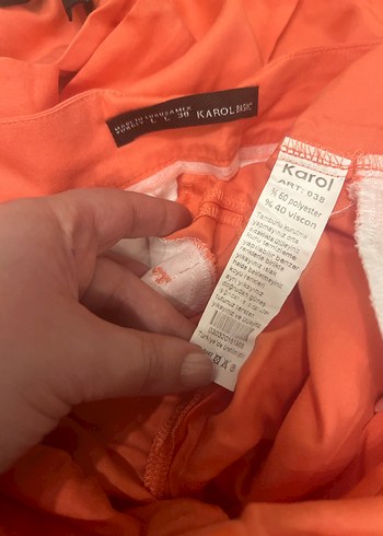 Kırmızı Düğmeli Midi Kadın Kumaş Pantolon - Görsel 3