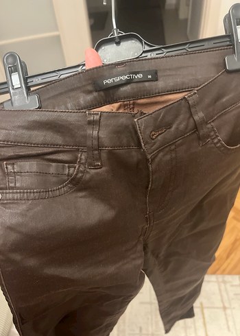 Kahverengi Deri Kadın Pantolon - Görsel 4