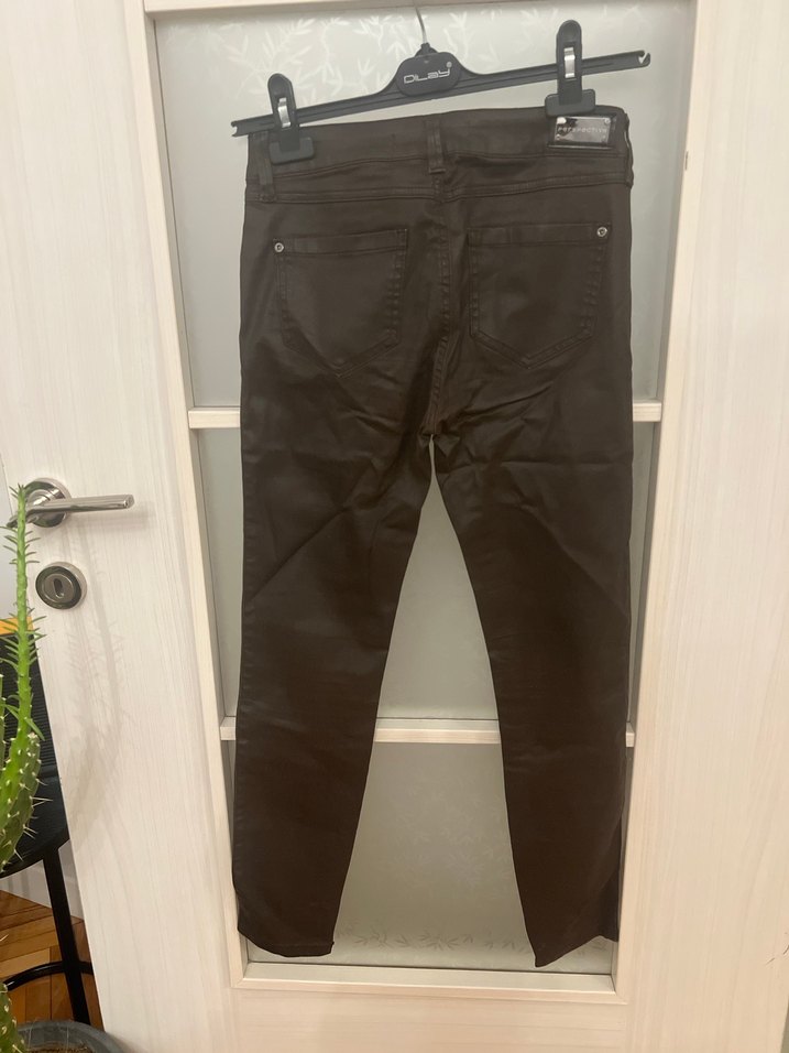 Kahverengi Deri Kadın Pantolon - Görsel 3