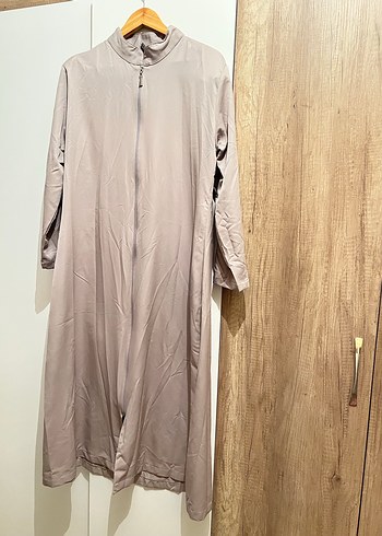 Uzun Kollu Bej Kadın Salaş pardesü - Görsel 2