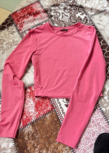 Pembe Uzun Kollu Kız Tişörtü - Görsel 2