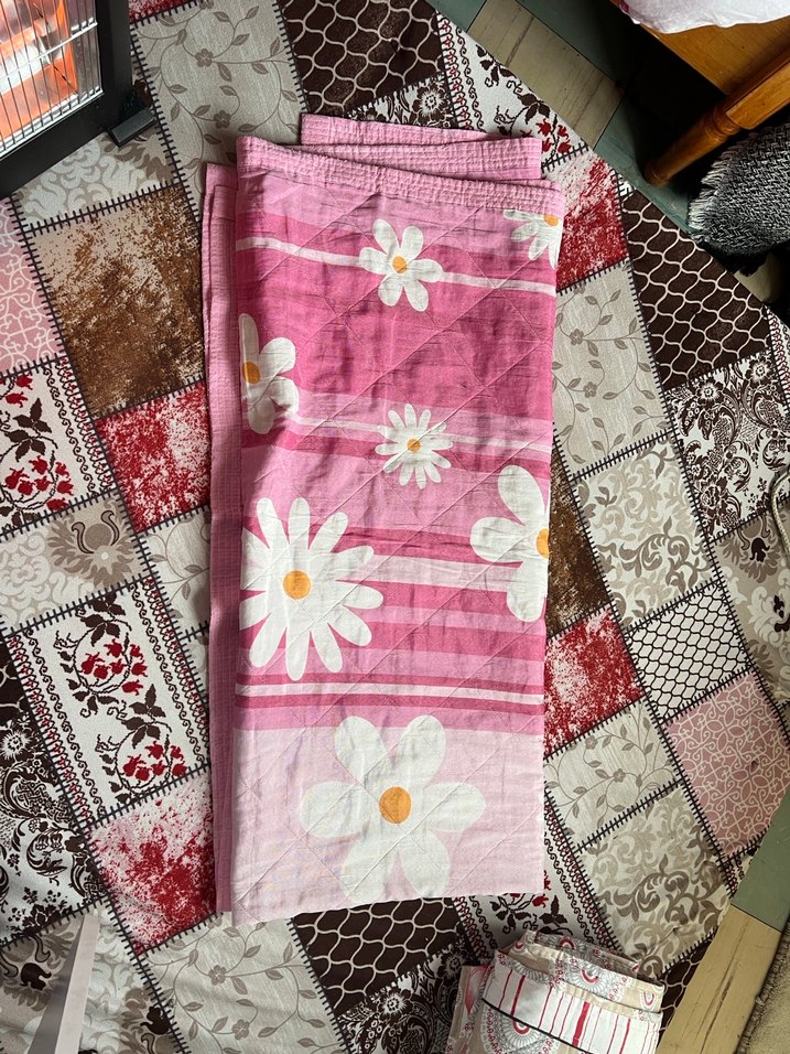 Çiçek Desenli Pembe pike - Görsel 2