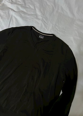 Siyah V Yaka Erkek Sweatshirt defacto - Görsel 2