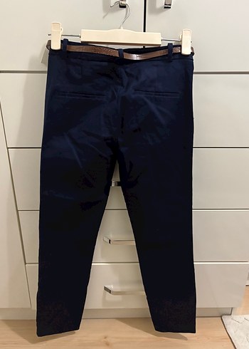 Kemerli Lacivert Kadın Pantolon - Görsel 4