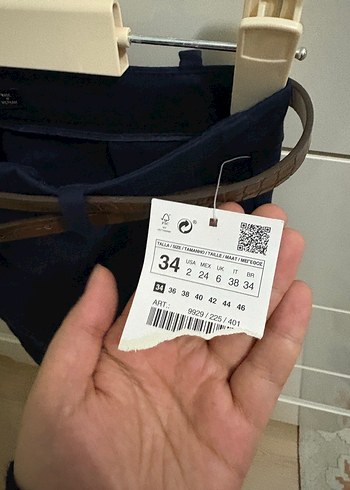 Kemerli Lacivert Kadın Pantolon - Görsel 2