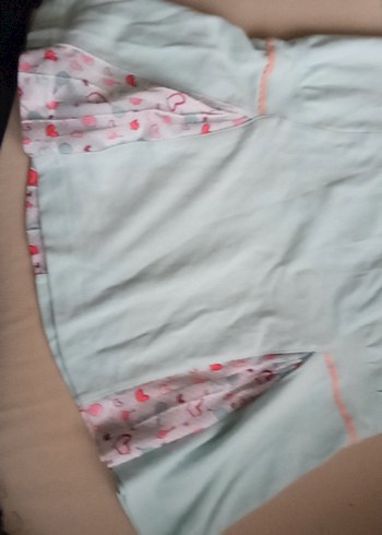 Kız Çocuk Turkuaz V Yaka Pliseli Elbise - Görsel 3