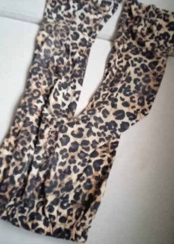 Leopar Desenli Bol Kesim çocuk Kumaş Pantolon - Görsel 6