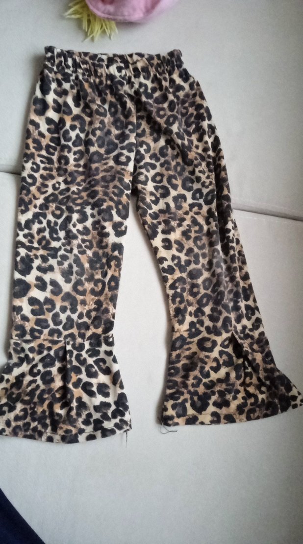 Leopar Desenli Bol Kesim çocuk Kumaş Pantolon - Görsel 2