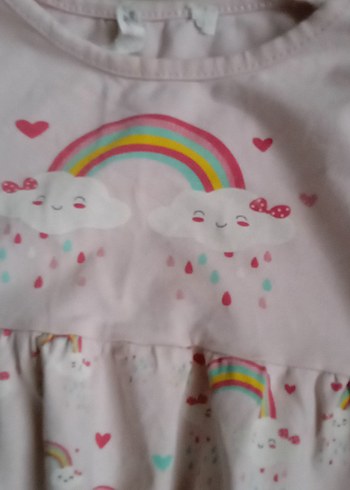 Pembe Uzun Kollu Kız Çocuk Elbise - Görsel 2