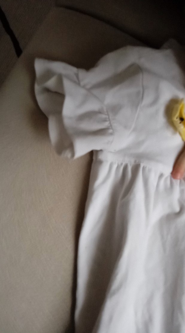 Çiçek Nakışlı Beyaz Kız Elbisesi - Görsel 2