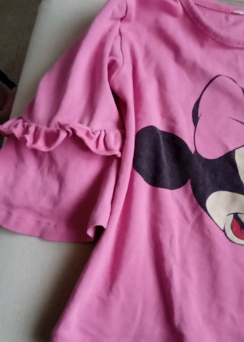 Pembe Kız Sweatshirt, Fırfırlı, Uzun Kollu - Görsel 2