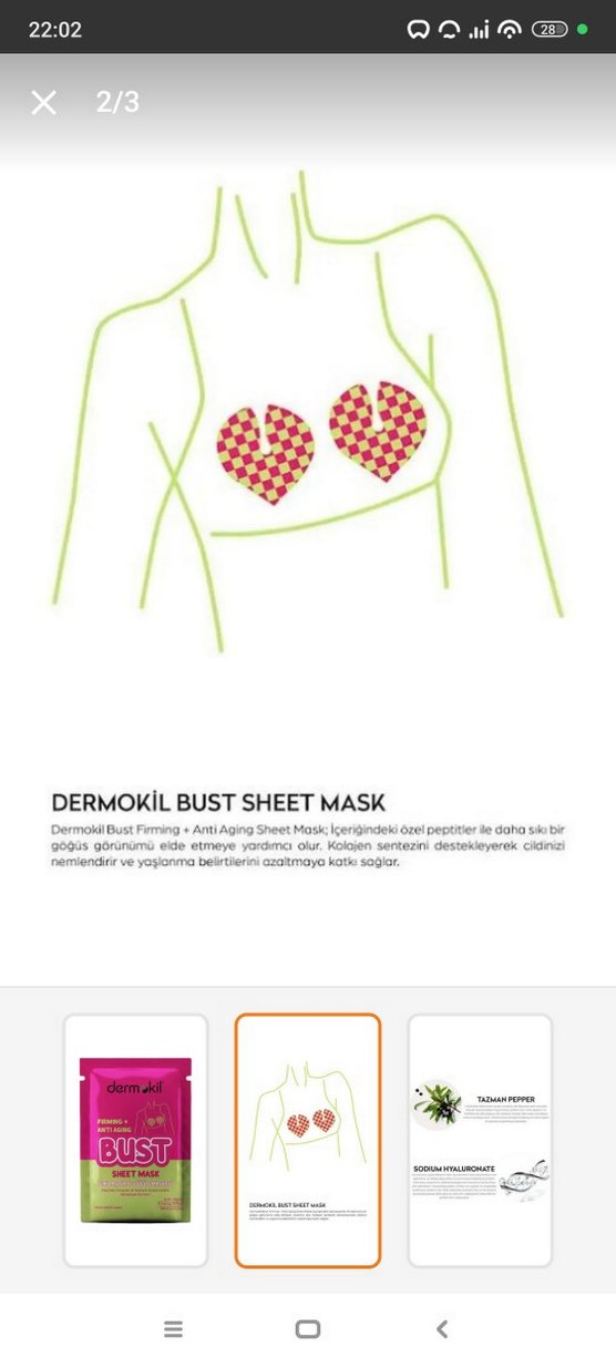 Dermokil Göğüs Sıkılaştırıcı ve Anti-Aging Maske - Görsel 2