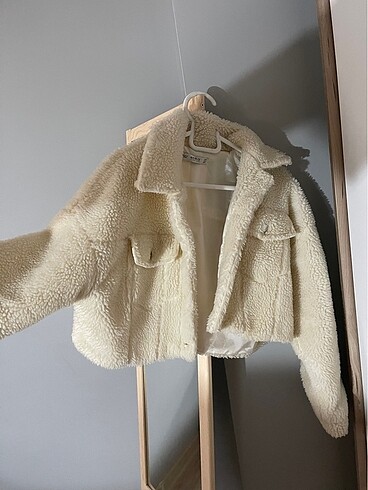 Peluş crop ceket