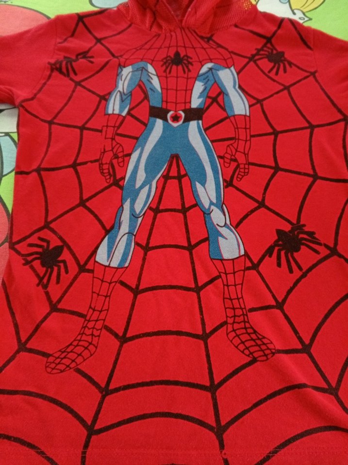 Kırmızı Örümcek Adam Baskılı Kapüşonlu Tişört - Görsel 4