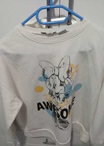 Beyaz Baskılı Sweatshirt - Görsel 2