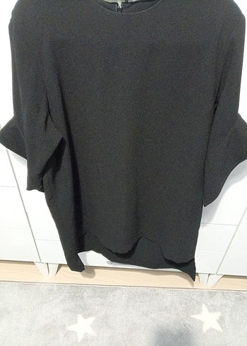 Kadın Siyah Salaş Uzun Kollu Bluz - Görsel 2