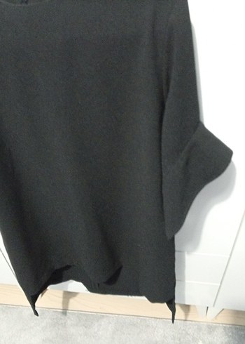 Kadın Siyah Salaş Uzun Kollu Bluz - Görsel 5