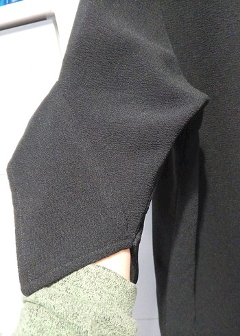 Kadın Siyah Salaş Uzun Kollu Bluz - Görsel 7