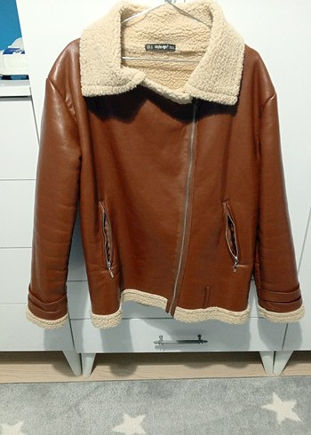 Kahverengi Kürklü Deri Kadın Mont - Görsel 3