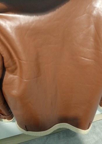 Kahverengi Kürklü Deri Kadın Mont - Görsel 6