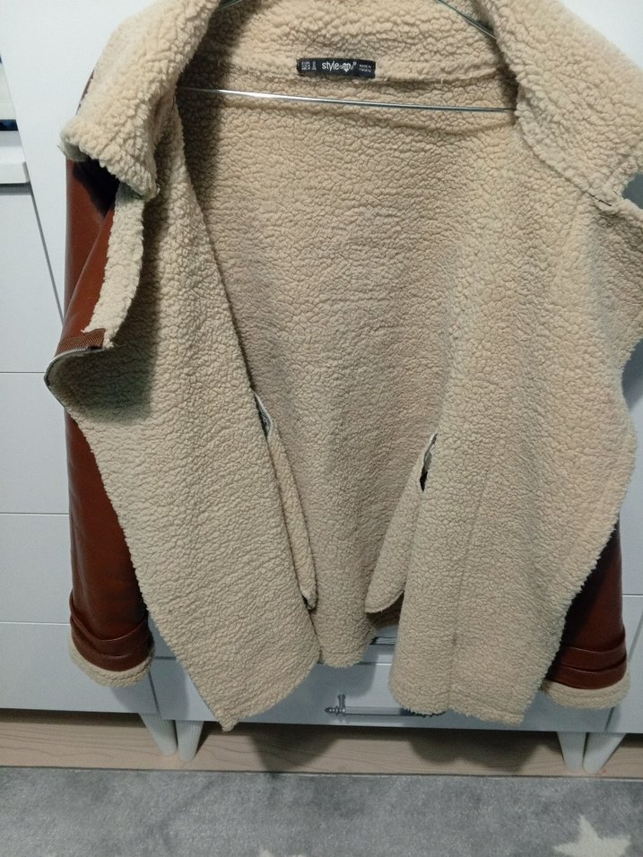 Kahverengi Kürklü Deri Kadın Mont - Görsel 4