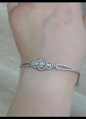 swarovski Altınbaş baget bileklik gümüş